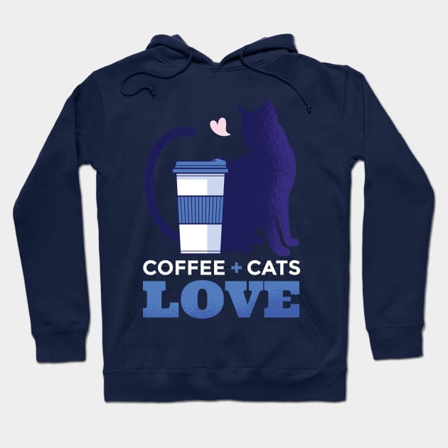 Coffee and Cats Love Design Hoodie by LR_Collections